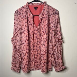 Talbots Pink and Purple Floral Blouse